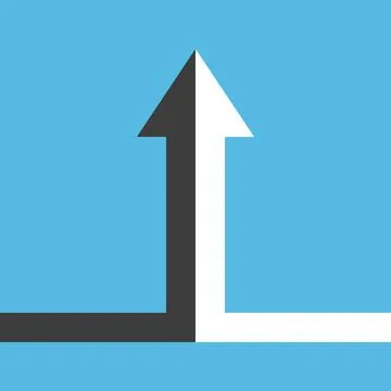 Black, white joined arrow Stock Illustration