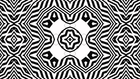 Black White Kaleidoscope Loop, Geometric Design Pattern Mosaic Video Stock Footage 285292571