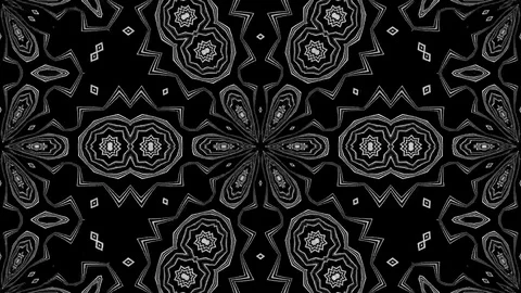 Black &amp; White Kaleidoscope VJ Loop Stock Footage 119955722
