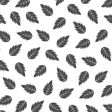 Black White Leaf Pattern Background Stock Illustration