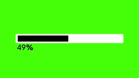  Black White Loading Bar on Bright Green Chroma Key Background Video stock 341601526