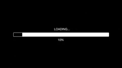 Black &amp; White Loading Bar Graphic  Stock Footage 58039099