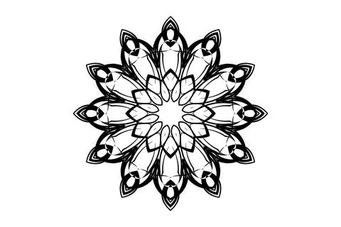 Black White Mandala Circular Pattern Design Иллюстрация