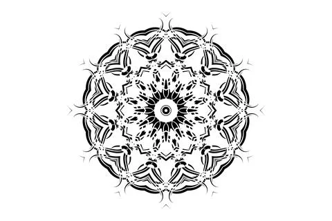 Black White Mandala Circular Pattern Design Illustrazione stock