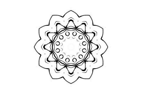 Black White Mandala Harmonious Geometry Art Circle Stock Illustration