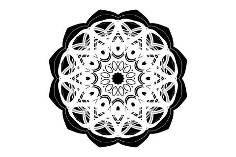 Black White Mandala Harmonious Geometry Art Circle Иллюстрация
