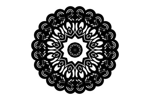 Black White Mandala Harmonious Geometry Art Circle Stock Illustration