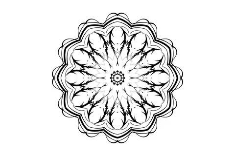 Black White Mandala Symmetry Pattern Circle Stock Illustration