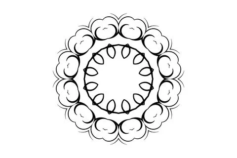 Black White Mandala Symmetry Pattern Circle Illustrazione stock