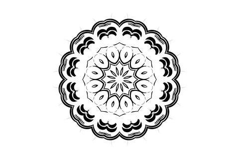 Black White Mandala Symmetry Pattern Circle Stockillustratie