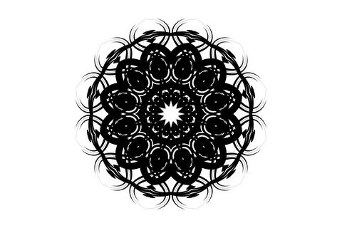 Black White Mandala Symmetry Pattern Circle Illustrazione stock