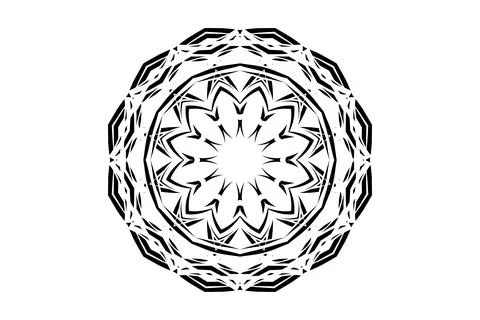 Black White Mandala Symmetry Pattern Circle Illustrazione stock