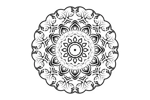 Black White Mandala Symmetry Pattern Circle Illustrazione stock