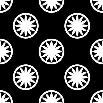 Black white mandalas stripe pattern  Stock Illustration