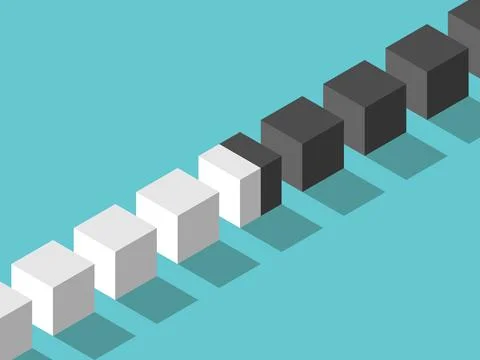 Black, white mediator cube Stock Illustration