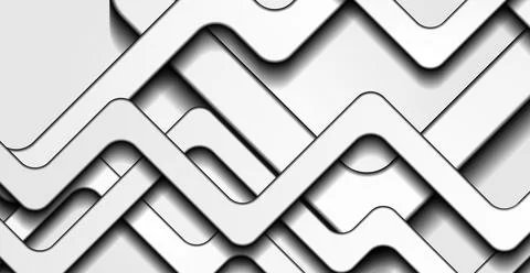 Black white minimal smooth stripes abstract geometric background Stock Illustration