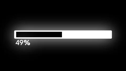  Black White Neon Loading Progress Bar on Dark Background Vídeos de archivo 341601672