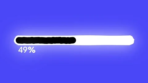 Black White Neon Loading Progress Bar on Blue Background Stock-Footage 341601740