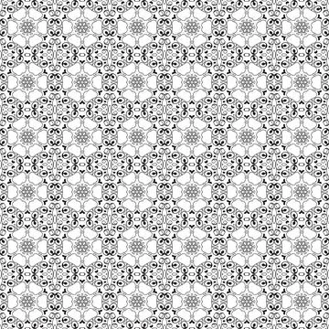 Black white ornate pattern textile design repeat Stock Illustration