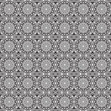 Black white ornate seamless pattern textile design background Illustrazione stock