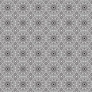 Black white ornate seamless pattern textile design Stock Illustration