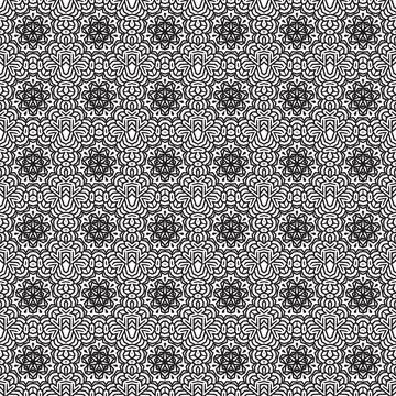 Black white ornate seamless pattern texture design background Illustrazione stock