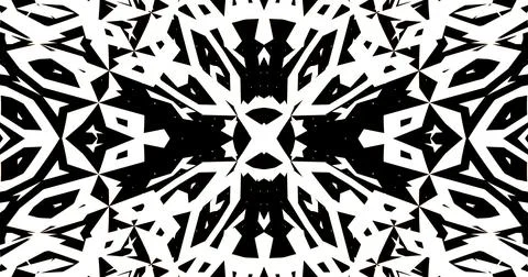 Black White Pattern Background Symmetric Pixels Modern Abstract Stock Illustration