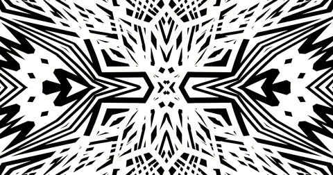 Black White Pattern Background Symmetric Pixels Modern Abstract Stock Illustration