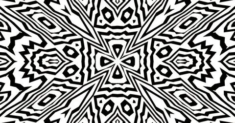 Black White Pattern Background Symmetric Pixels Modern Abstract Illustrazione stock