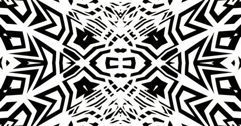 Black White Pattern Background Symmetric Pixels Modern Abstract Illustrazione stock
