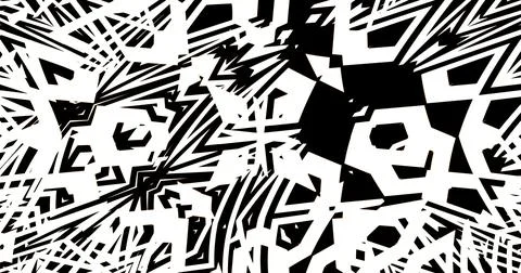 Black White Pattern Background Symmetric Pixels Modern Abstract Stock Illustration