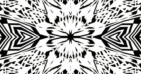 Black White Pattern Background Symmetric Pixels Modern Abstract Illustrazione stock
