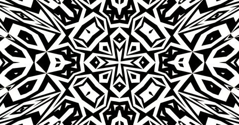 Black White Pattern Background Symmetric Pixels Modern Abstract Stock Illustration