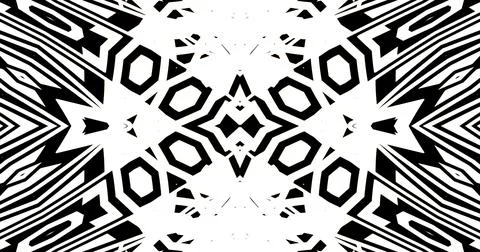 Black White Pattern Background Symmetric Pixels Modern Abstract Stock Illustration