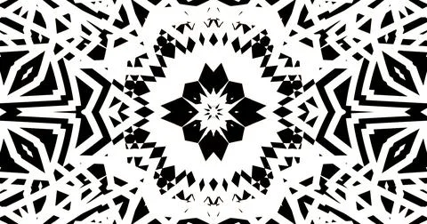 Black White Pattern Background Symmetric Pixels Modern Abstract Ilustração Stock