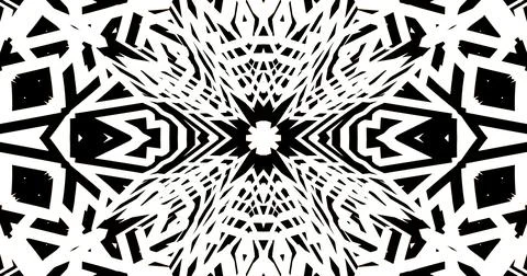 Black White Pattern Background Symmetric Pixels Modern Abstract Stock Illustration