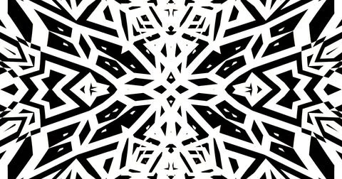 Black White Pattern Background Symmetric Pixels Modern Abstract Illustrazione stock