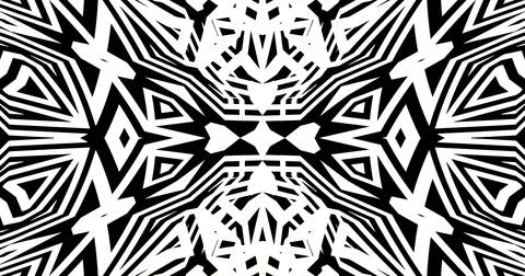 Black White Pattern Background Symmetric Pixels Modern Abstract Stock Illustration