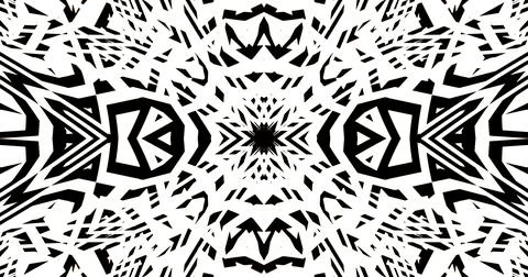 Black White Pattern Background Symmetric Pixels Modern Abstract Illustrazione stock
