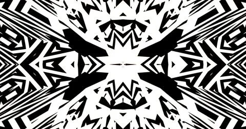 Black White Pattern Background Symmetric Pixels Modern Abstract Stock Illustration