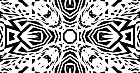 Black White Pattern Background Symmetric Pixels Modern Abstract Stock Illustration