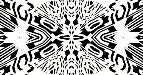 Black White Pattern Background Symmetric Pixels Modern Abstract Stock Illustration