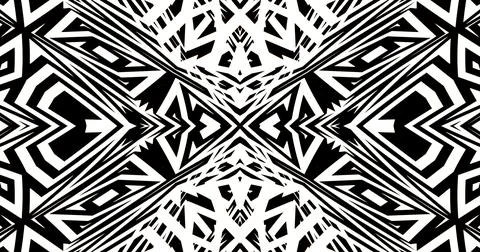 Black White Pattern Background Symmetric Pixels Modern Abstract Stock Illustration