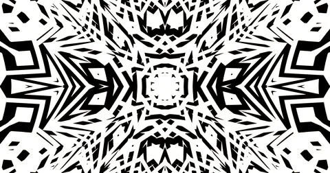Black White Pattern Background Symmetric Pixels Modern Abstract Ilustração Stock