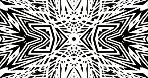 Black White Pattern Background Symmetric Pixels Modern Abstract Stock Illustration