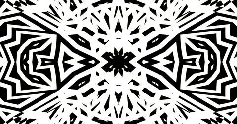 Black White Pattern Background Symmetric Pixels Modern Abstract Stock Illustration