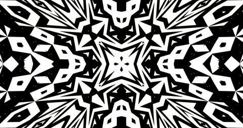 Black White Pattern Background Symmetric Pixels Modern Abstract Illustrazione stock