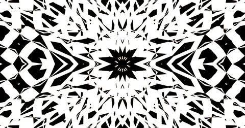 Black White Pattern Background Symmetric Pixels Modern Abstract Stock Illustration