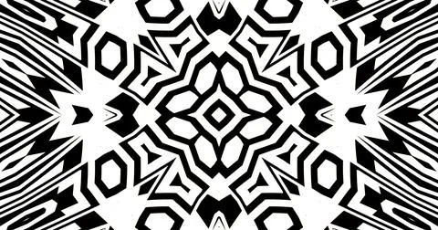 Black White Pattern Background Symmetrical Pixels Modern Abstract Stock Illustration