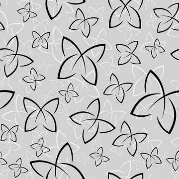 Black an white pattern of butterflies. Horizontally and vertically seamless b Stock Illustration